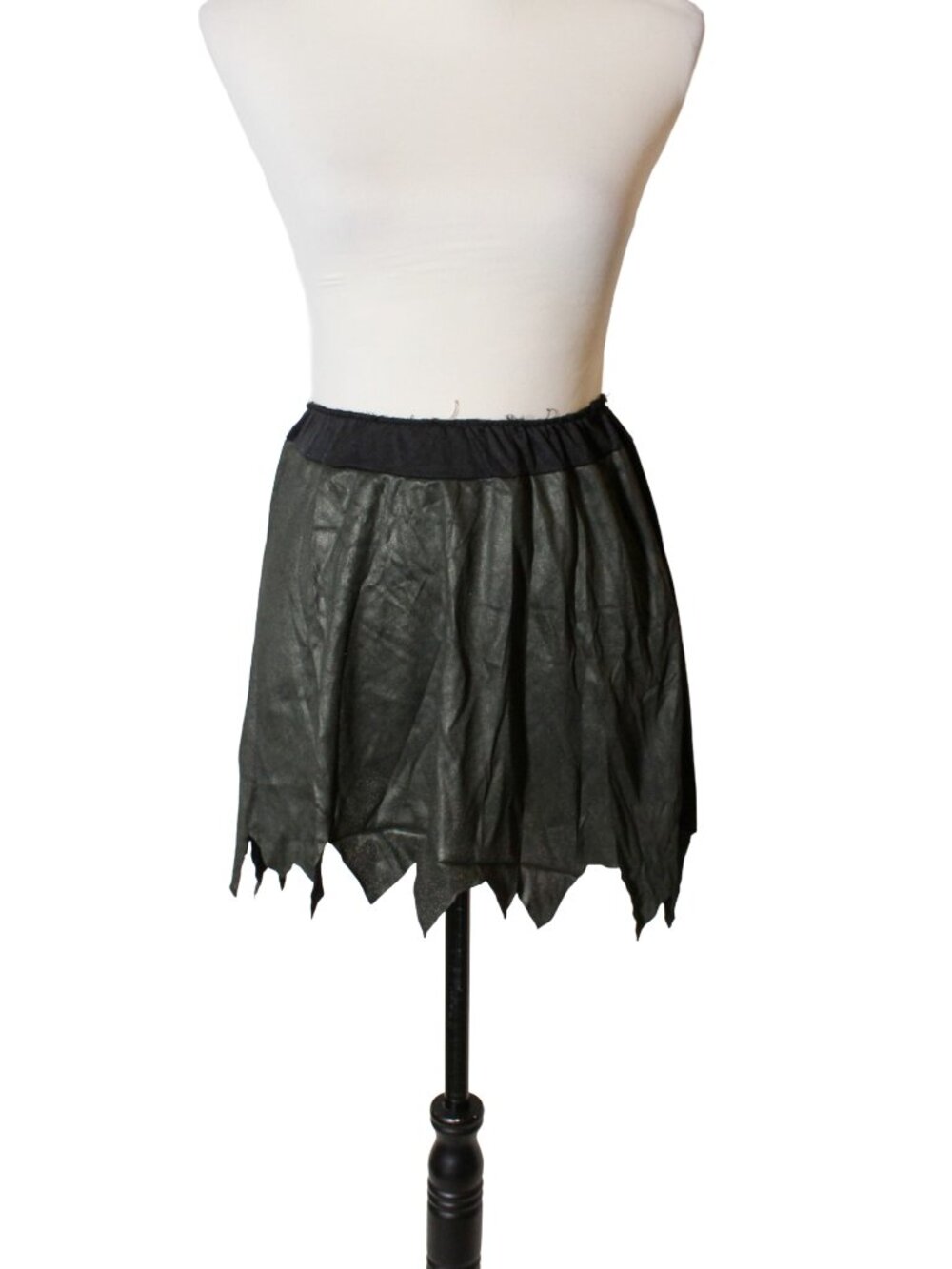 Vintage 90s Green Black Goth Costume Mini Skirt S M